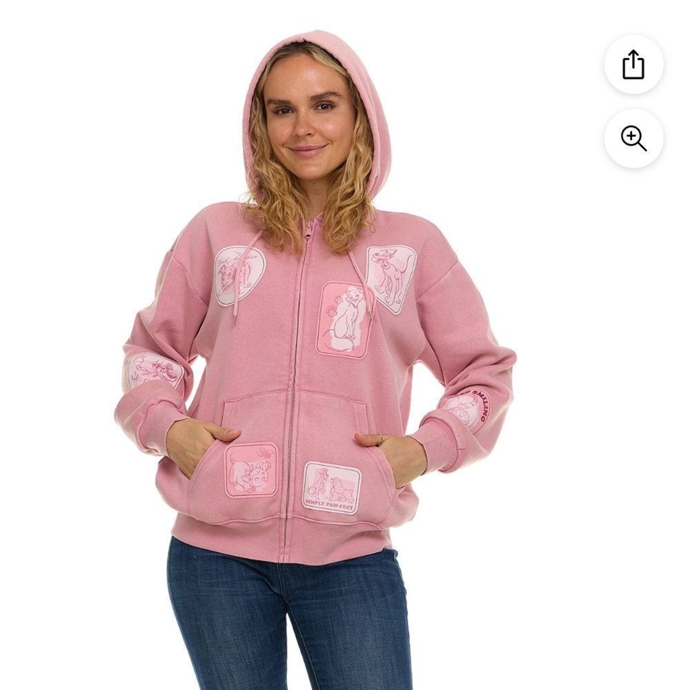 Disneys Pets Women’s Full Zip Jacket Hoodie Large NWT